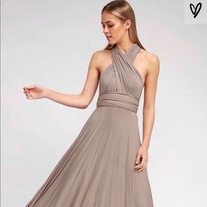 Tricks of the Trade Taupe Maxi Dress
